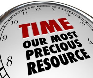 clock with words time our most precious resource