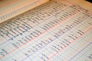 handwritten accounts book