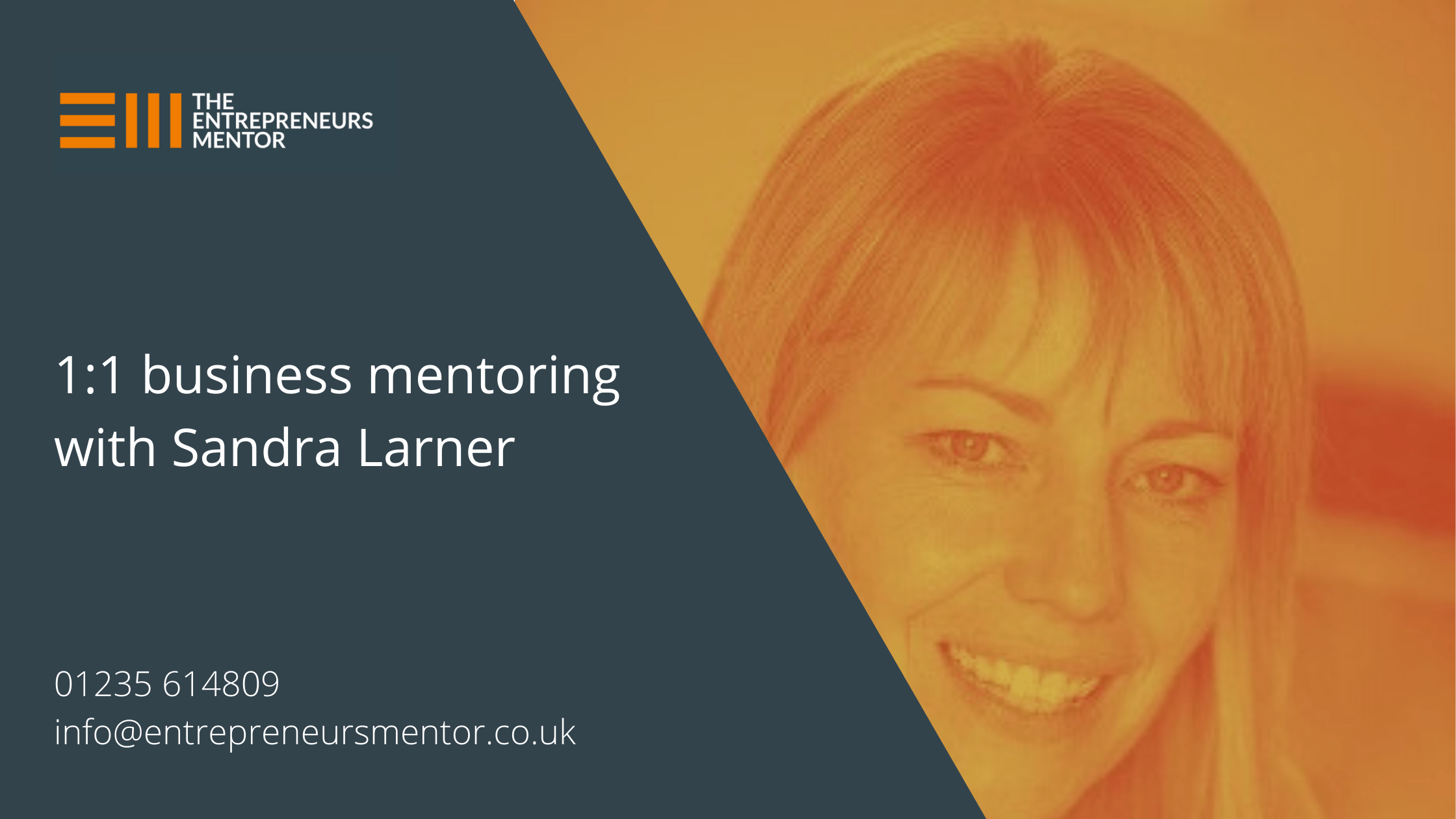 One to one business mentoring client, Sandra Larner, with the title