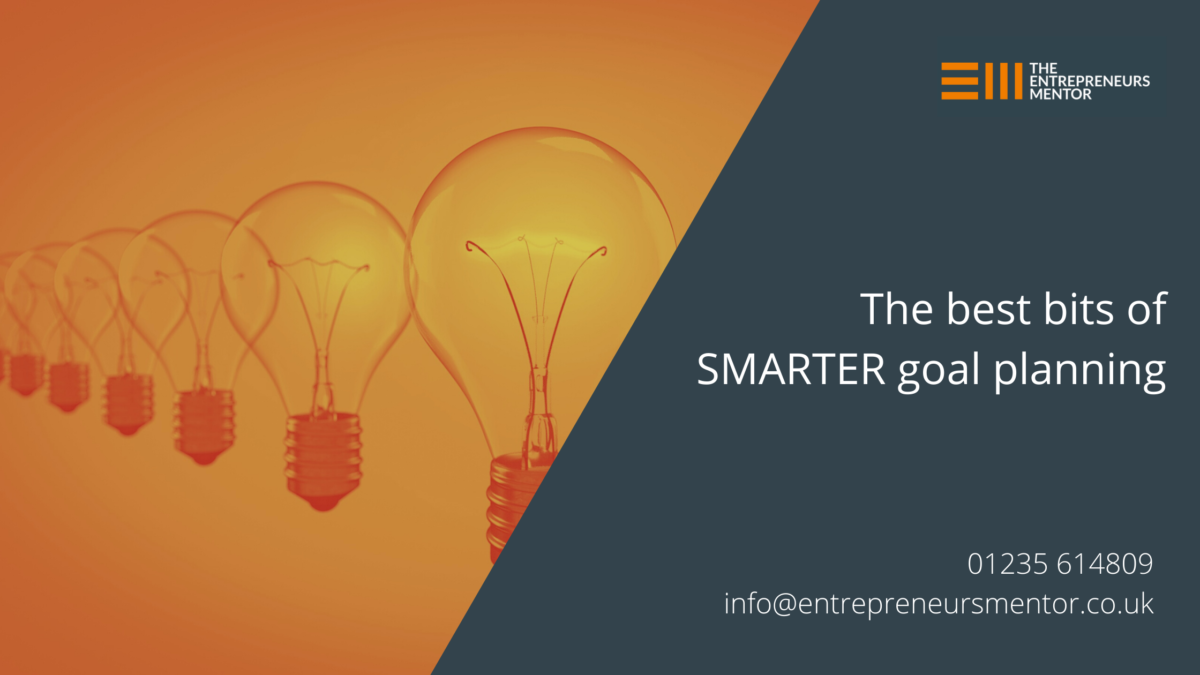 Light bulbs, with the words, 'the best bits of smarter goal planning'.
