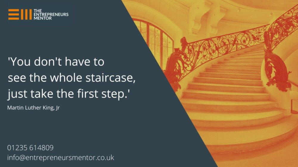 A winding staircase, such that you can't see the top